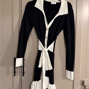 Meshki Black and Cream Knit Dress